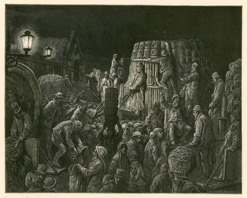 Mercato di Covent Garden, Londra da Gustave Dore