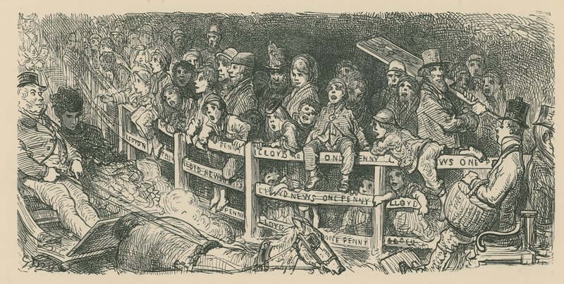Folla che guarda le corse delle carrozze da Gustave Dore