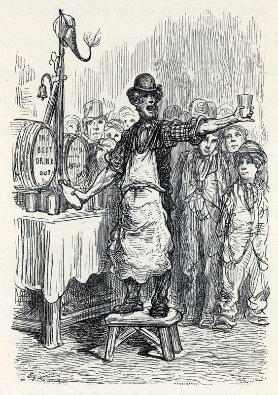Venditore di birra allo zenzero negli anni 1870 da Gustave Dore