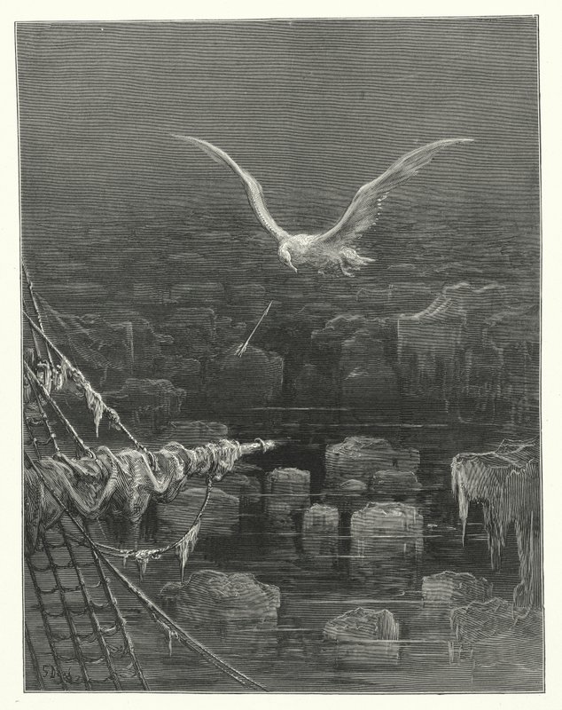 Illustrazione di Gustave Doré per La ballata del vecchio marinaio di Coleridge (incisione) da Gustave Dore