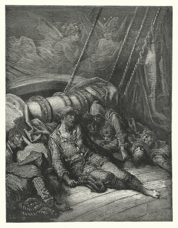 Illustrazione di Gustave Doré per La ballata del vecchio marinaio di Coleridge (incisione) da Gustave Dore
