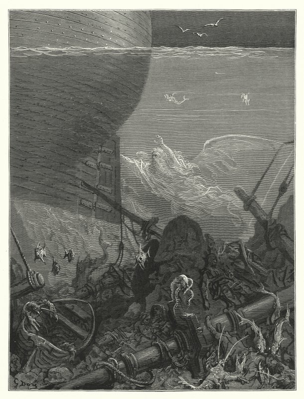 Illustrazione di Gustave Doré per La ballata del vecchio marinaio di Coleridge (incisione) da Gustave Dore