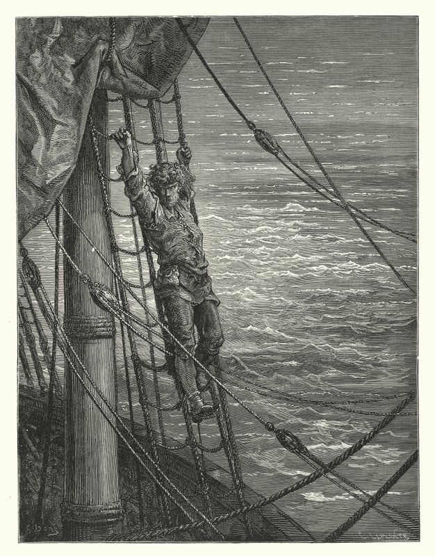 Illustrazione di Gustave Doré per La ballata del vecchio marinaio di Coleridge (incisione) da Gustave Dore