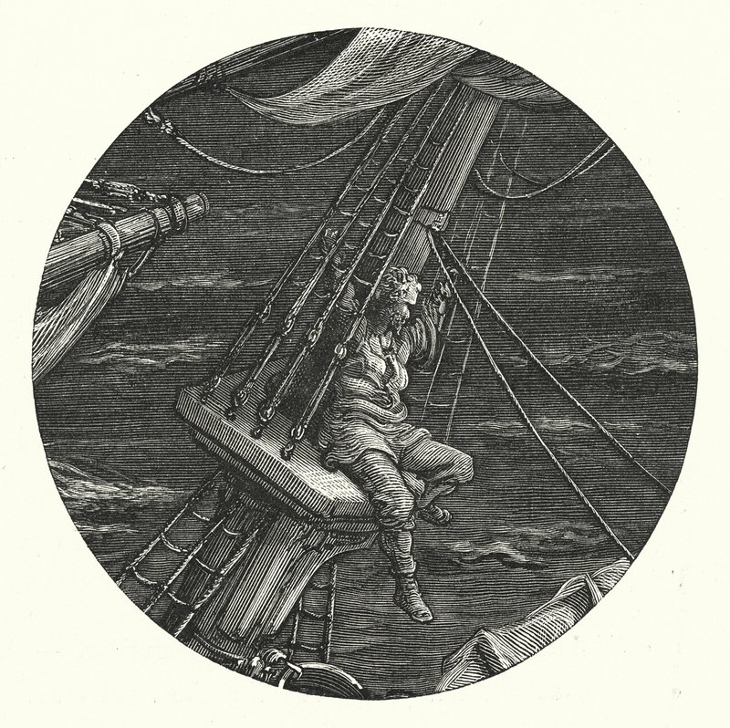 Illustrazione di Gustave Doré per La ballata del vecchio marinaio di Coleridge (incisione) da Gustave Dore