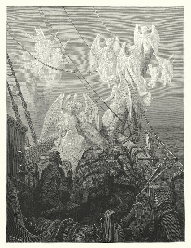 Illustrazione di Gustave Doré per La ballata del vecchio marinaio di Coleridge (incisione) da Gustave Dore