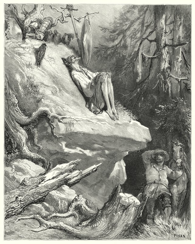 Don Chisciotte di Gustave Doré: "Ahimè!" rispose Sancho, "L