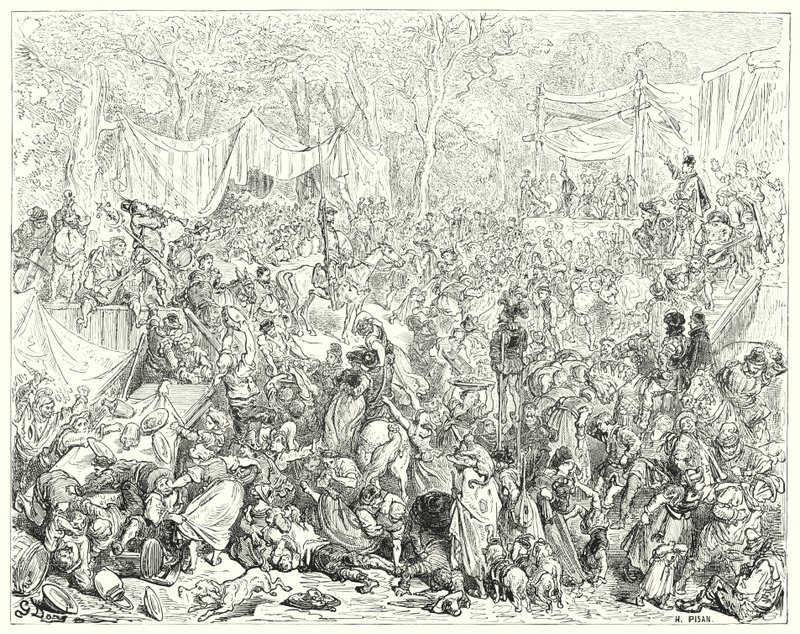 Arrivo di Don Chisciotte al matrimonio di Camacho e Quiteria da Gustave Dore