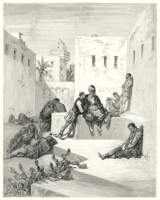 Don Chisciotte di Gustave Doré: "Alla fine ho deciso di fidarmi di un rinnegato di Murcia, che mi aveva mostrato grandi prove della sua gentilezza" da Gustave Dore