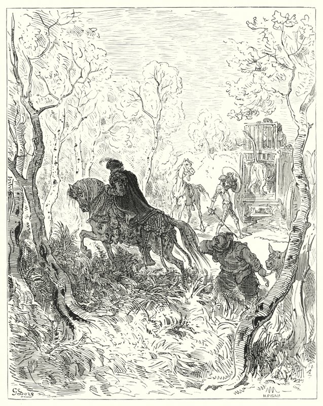 Don Chisciotte di Gustave Doré: "Si posizionò proprio davanti alla porta della gabbia" da Gustave Dore