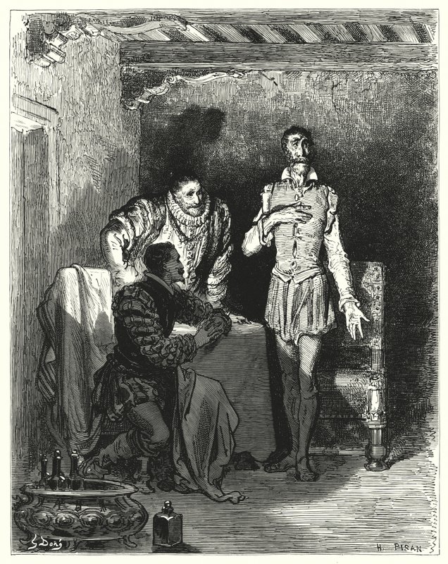 Raccontò ai gentiluomini tutta la storia del suo essere incantata (incisione) da Gustave Dore