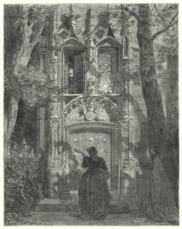 Don Chisciotte di Gustave Doré: "Qui la damigella corteggiatrice terminò la sua canzone" da Gustave Dore