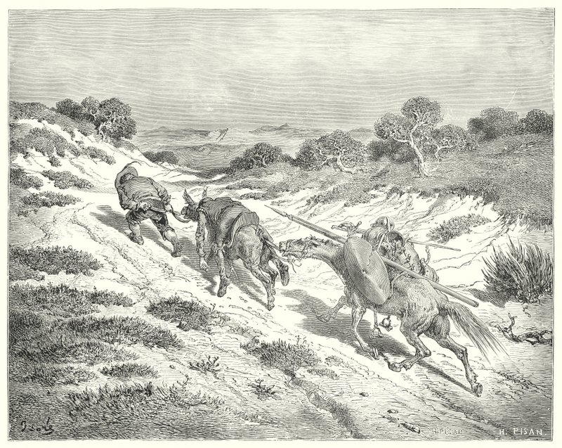 Don Chisciotte di Gustave Doré: "Guidando l