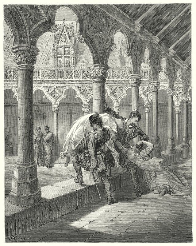 Lucinda, trovandosi in suo potere, svenne (incisione) da Gustave Dore