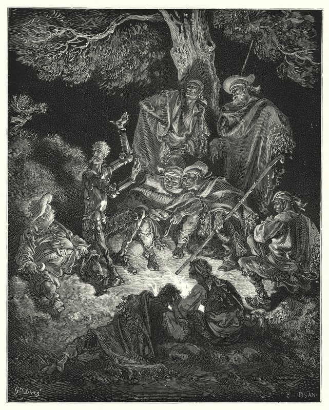 Don Chisciotte di Gustave Doré: "Oh, felice età," gridò, "che i nostri primi genitori chiamarono l