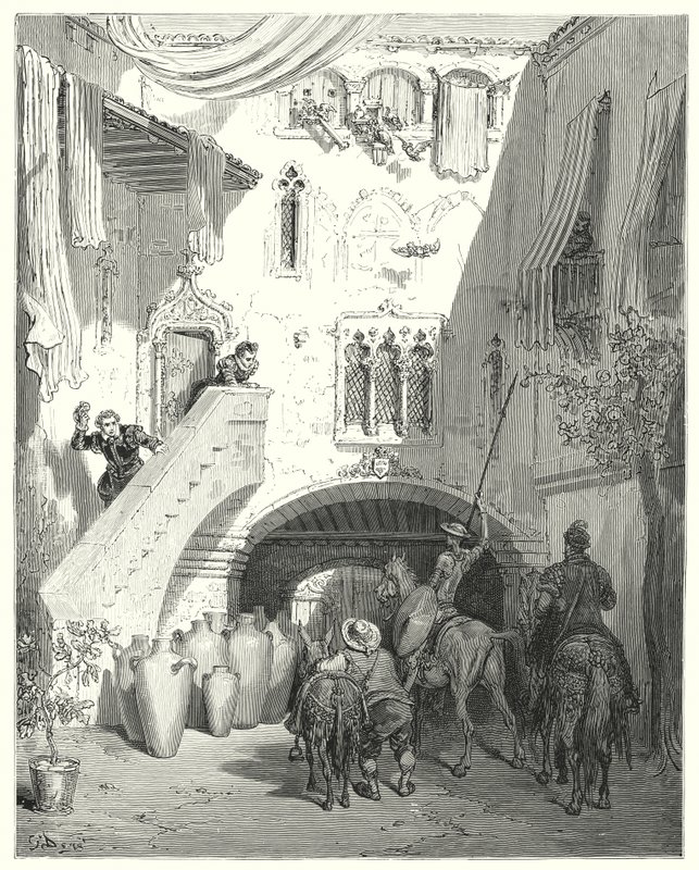 Don Chisciotte di Gustave Doré: "Oh, urne di Toboso! che risvegliate nella mia mente i pensieri del dolce pegno dei miei più amari dolori!" da Gustave Dore