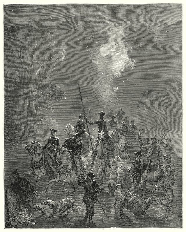 Don Chisciotte di Gustave Doré: "Il mattino cominciò a diffondere i suoi sorrisi nel quarto orientale del cielo" da Gustave Dore