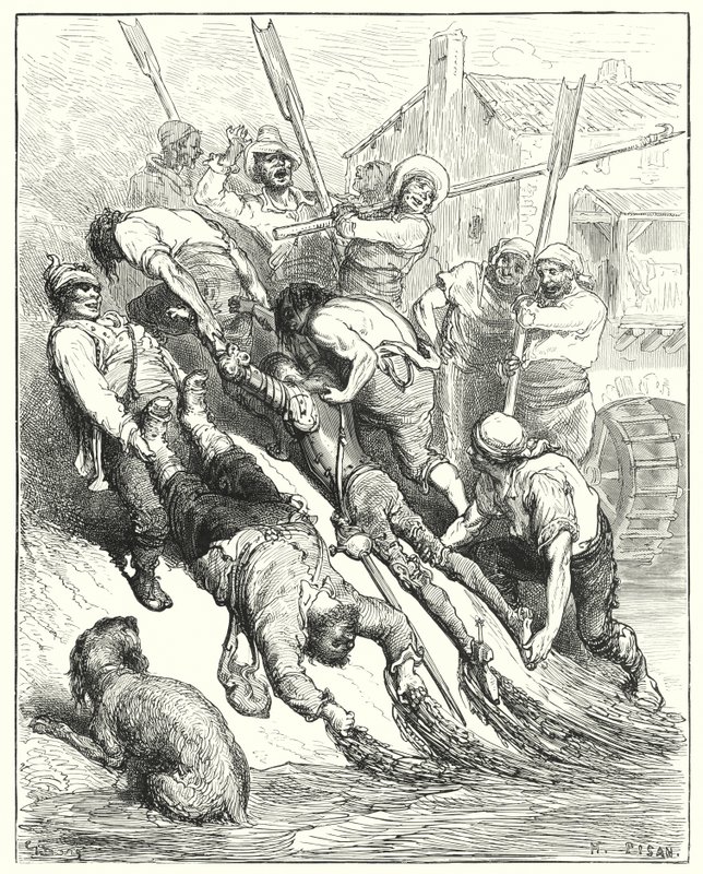 Furono entrambi trascinati a riva, più inzuppati che assetati da Gustave Dore