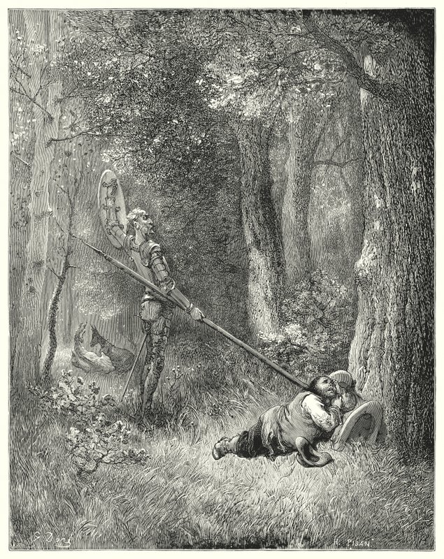 Don Chisciotte di Gustave Doré: "A tutta questa bella esposizione Sancho non rispose una parola" da Gustave Dore
