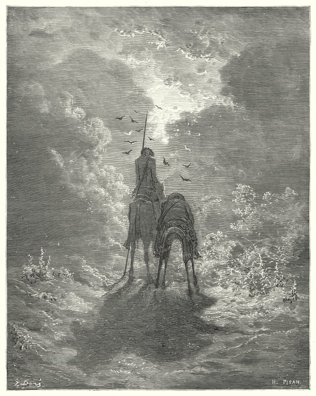 Don Chisciotte di Gustave Doré: "Dormimmo profondamente come se avessimo avuto quattro letti di piume sotto di noi" da Gustave Dore