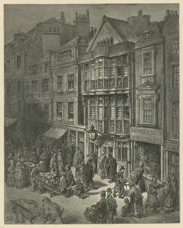 Illustrazione che raffigura Bishopsgate Street da Gustave Dore