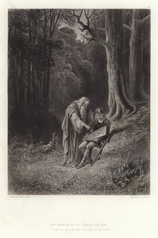 Illustrazione per Vivien di Alfred Tennyson da Gustave Dore