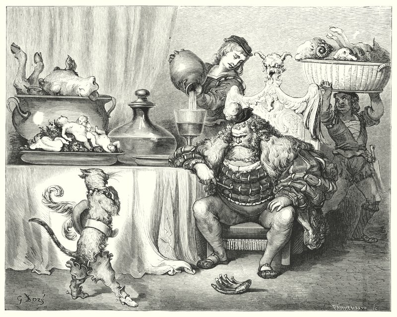 Il Gatto con gli Stivali (incisione) da Gustave Dore