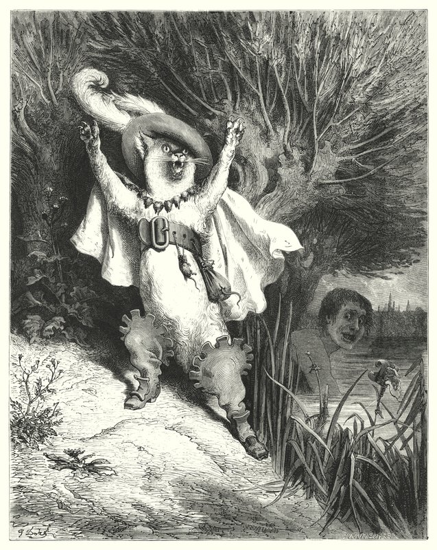 Il gatto con gli stivali (incisione) da Gustave Dore