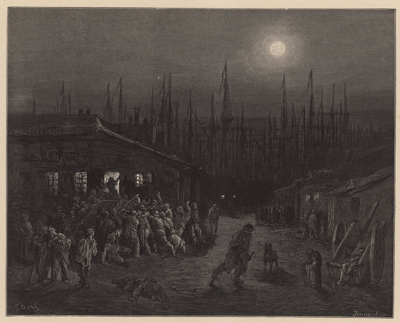 Docklands di Londra da Gustave Dore