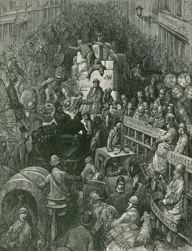 Scena di strada a Londra da Gustave Dore