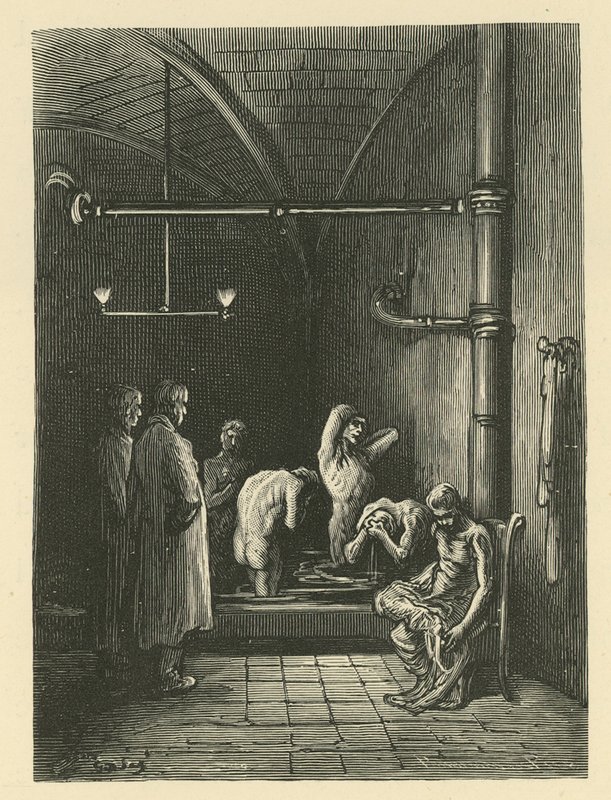 Uomini nei bagni alla Casa del Rifugio da Gustave Dore