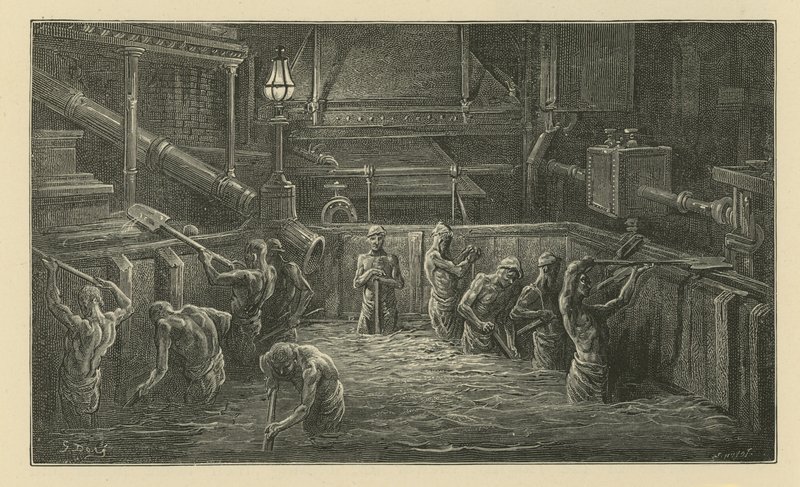 Mescolando il malto (incisione) da Gustave Dore