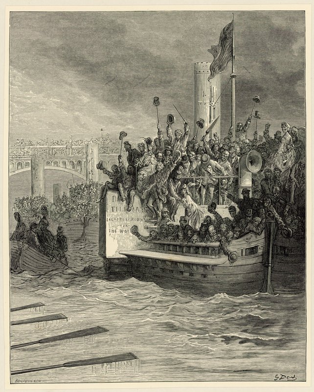 Gara di barche Oxford e Cambridge, Putney da Gustave Dore