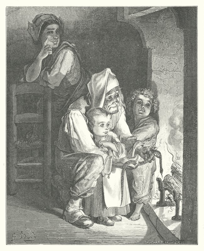 Le favole di La Fontaine: Il contadino e il serpente da Gustave Dore