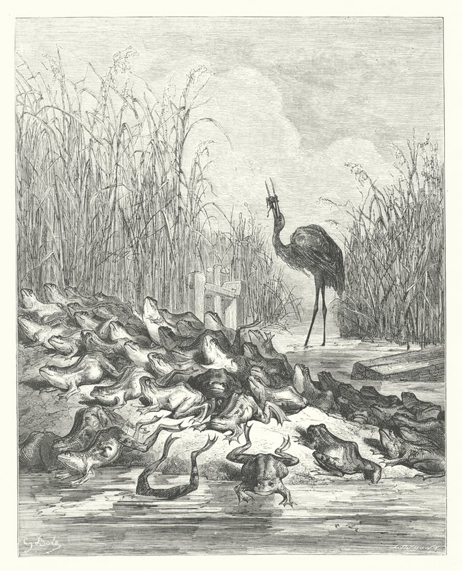 Le favole di La Fontaine: Le rane che chiedevano un re da Gustave Dore