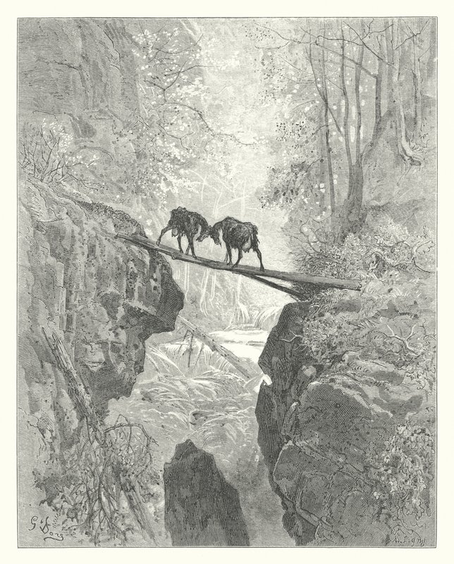 Le favole di La Fontaine: I due capretti da Gustave Dore