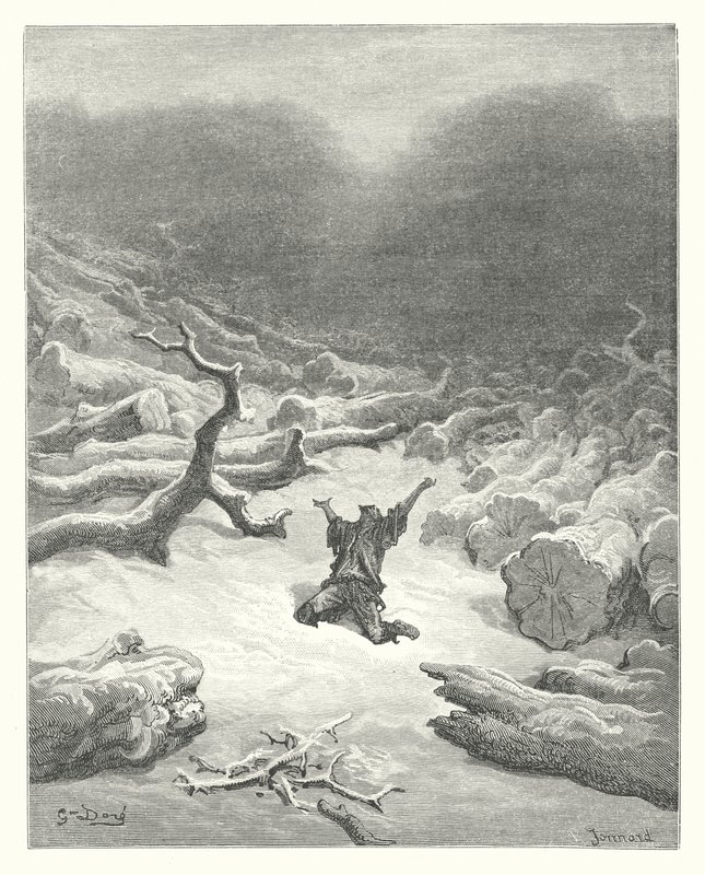 Le favole di La Fontaine: Il boscaiolo e Mercurio da Gustave Dore