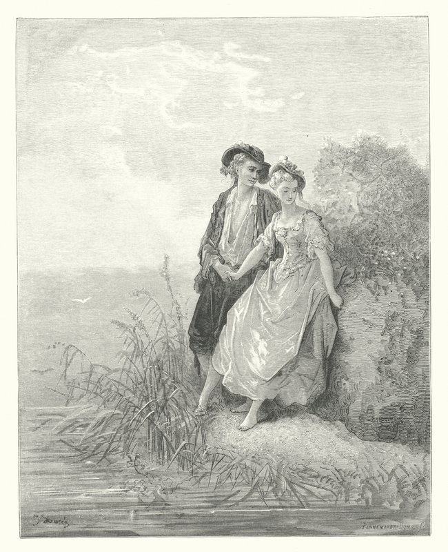 Le favole di La Fontaine: Tircis e Amaranth da Gustave Dore