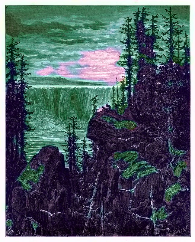 Le cascate del Niagara, illustrazione da 