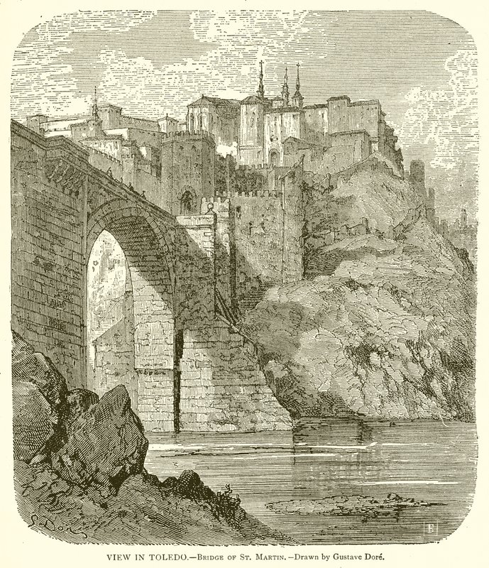 Veduta di Toledo. Ponte di San Martino da Gustave Dore