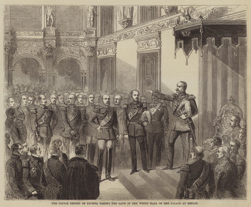 Il principe reggente di Prussia che presta giuramento nella Sala Bianca del palazzo di Berlino da Gustave Janet
