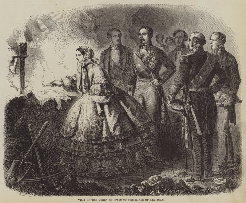 Visita della regina di Spagna alle miniere di San Juan da Gustave Janet