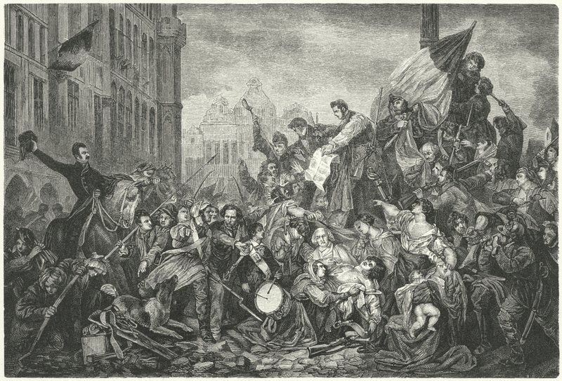 Episodio della Rivoluzione Belga del 1830 da Gustave Wappers