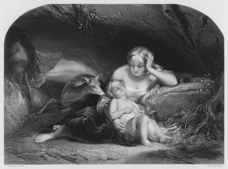 Genoveffa di Brabante, dal quadro nella Collezione Reale da Gustave Wappers