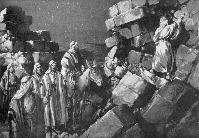 Neemia osserva le mura di Gerusalemme, 444 a.C. da H. M. (after) Burton