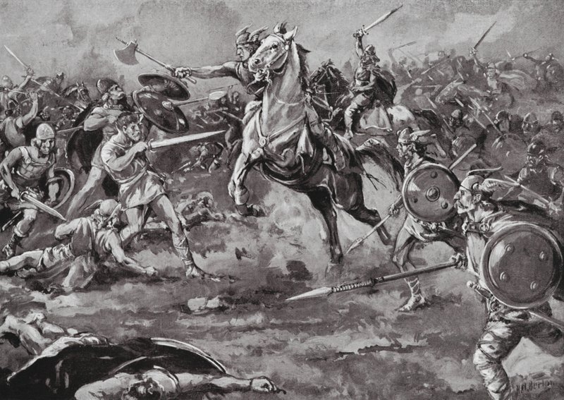 I Franchi aiutano a sconfiggere gli Unni da H. M. (after) Burton