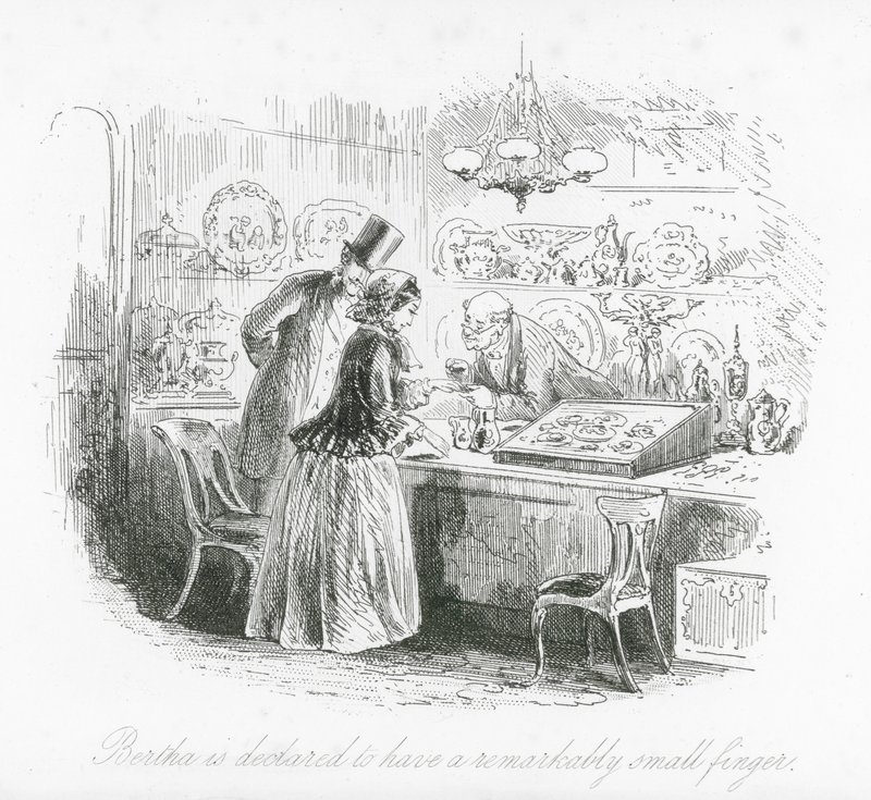 Strade di Londra: Bertha è dichiarata avere un dito straordinariamente piccolo da Hablot Knight (1815 92) Browne