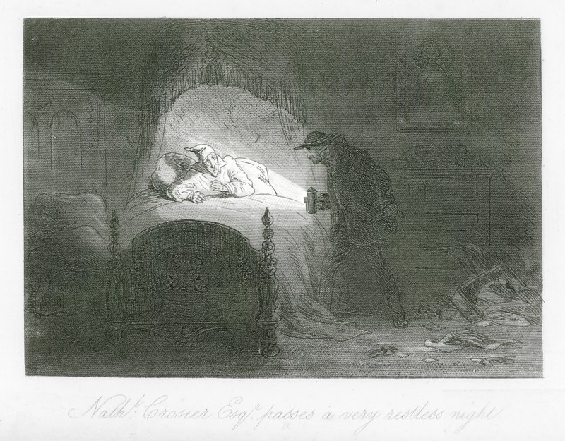 Strade di Londra: Nathaniel Crosier, Esq, passa una notte molto agitata (incisione) da Hablot Knight (1815 92) Browne