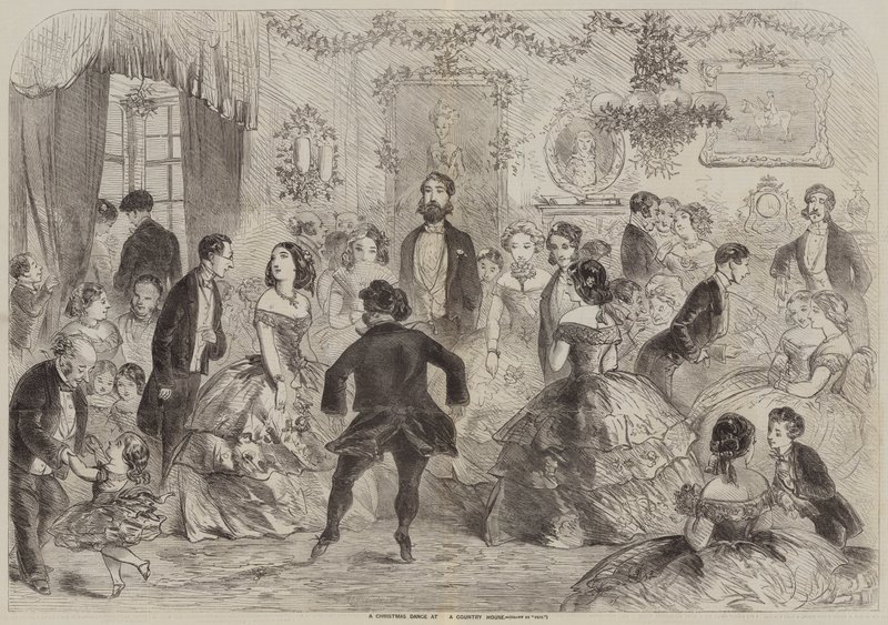 Una danza di Natale in una casa di campagna da Hablot Knight Browne