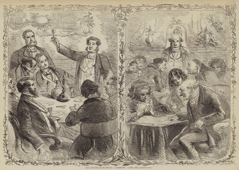 Quattro fasi del Natale da Hablot Knight Browne