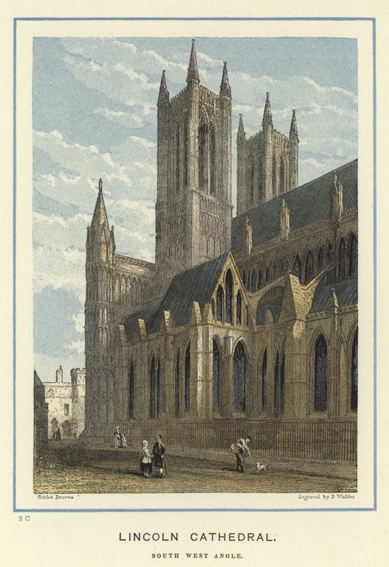 Cattedrale di Lincoln, angolo sud-ovest da Hablot Knight Browne